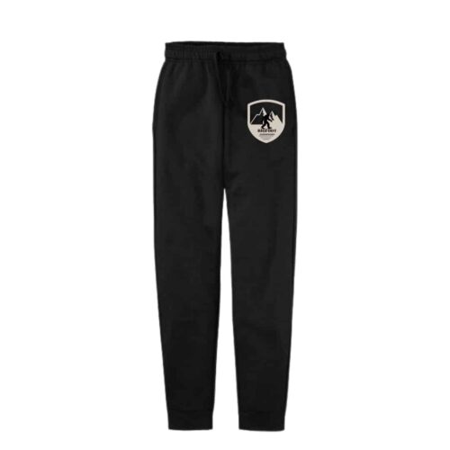 Black sweatpants with the “Bigfoot Expeditions” logo on the hip, crafted with an open bottom and a soft, durable fabric blend for all-day comfort.