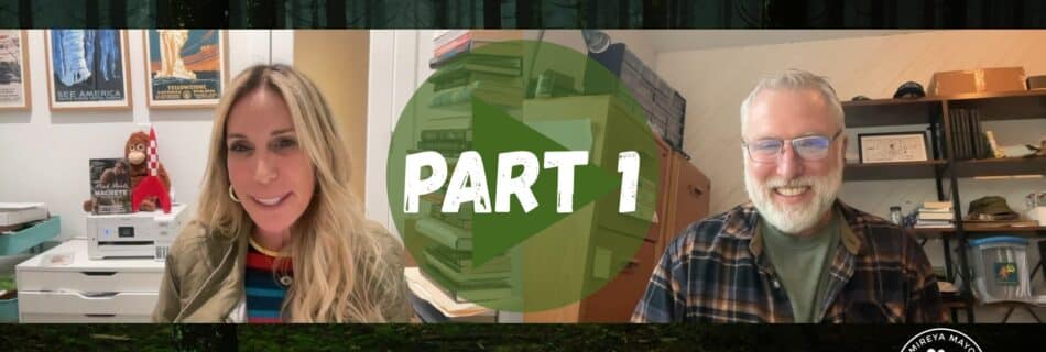 Thumbnail image from the Explorer Society live stream featuring Dr. Mireya Mayor and Cliff Barackman discussing Bigfoot Footprint Evidence.